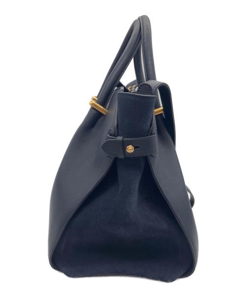 NINA RICCI（ニナリッチ）NINA RICCI (ニナリッチ) マルシェ 2WAYレザーバッグ ネイビーの古着・服飾アイテム