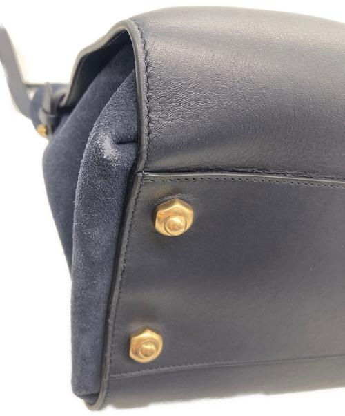 NINA RICCI（ニナリッチ）NINA RICCI (ニナリッチ) マルシェ 2WAYレザーバッグ ネイビーの古着・服飾アイテム