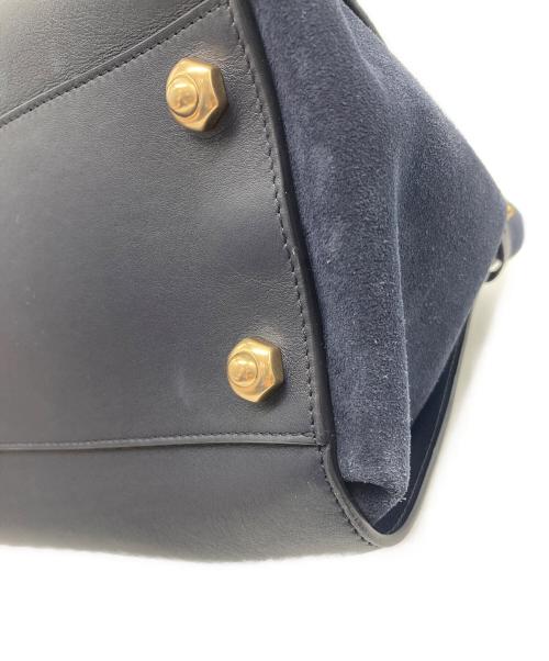 NINA RICCI（ニナリッチ）NINA RICCI (ニナリッチ) マルシェ 2WAYレザーバッグ ネイビーの古着・服飾アイテム
