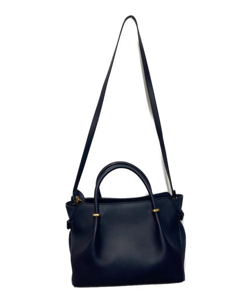 NINA RICCI（ニナリッチ）NINA RICCI (ニナリッチ) マルシェ 2WAYレザーバッグ ネイビーの古着・服飾アイテム