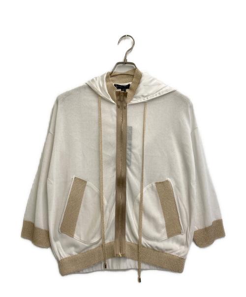 TRICOT CHIC（トリコシック）TRICOT CHIC (トリコシック) 切替ジップパーカー ホワイト×ベージュ サイズ:SIZE M 未使用品の古着・服飾アイテム