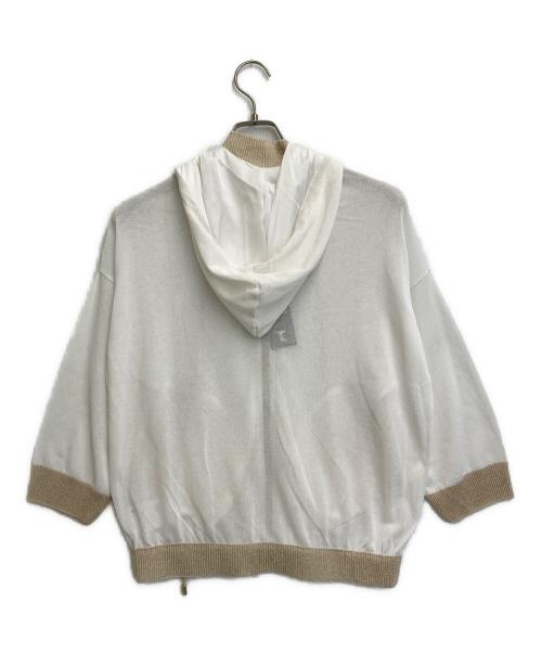 TRICOT CHIC（トリコシック）TRICOT CHIC (トリコシック) 切替ジップパーカー ホワイト×ベージュ サイズ:SIZE M 未使用品の古着・服飾アイテム