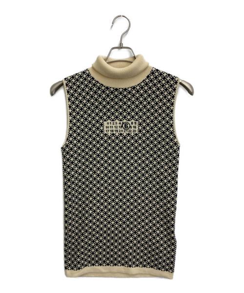 MM6 Maison Margiela（エムエムシックスメゾンマルジェラ）MM6 Maison Margiela (エムエムシックスメゾンマルジェラ) ノースリーブタートルネックニット ベージュ サイズ:SIZE M 未使用品の古着・服飾アイテム