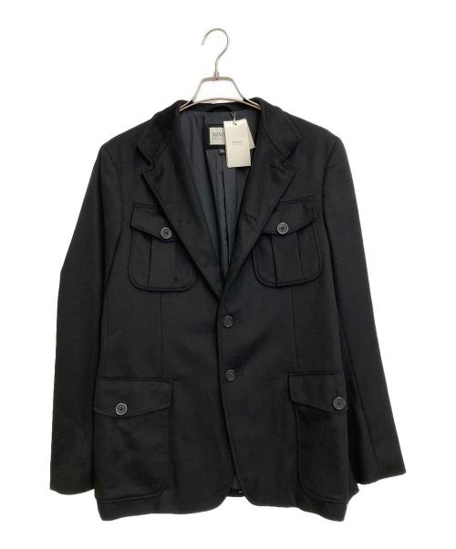ARMANI COLLEZIONI（アルマーニ コレツィオーニ）ARMANI COLLEZIONI (アルマーニ コレツィオーニ) カシミヤ混4PKジャケット ブラック サイズ:SIZE 50 未使用品の古着・服飾アイテム