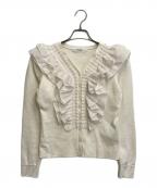 HER LIP TOハーリップトゥ）の古着「Ruffle Pleated Knit Cardigan」｜アイボリー