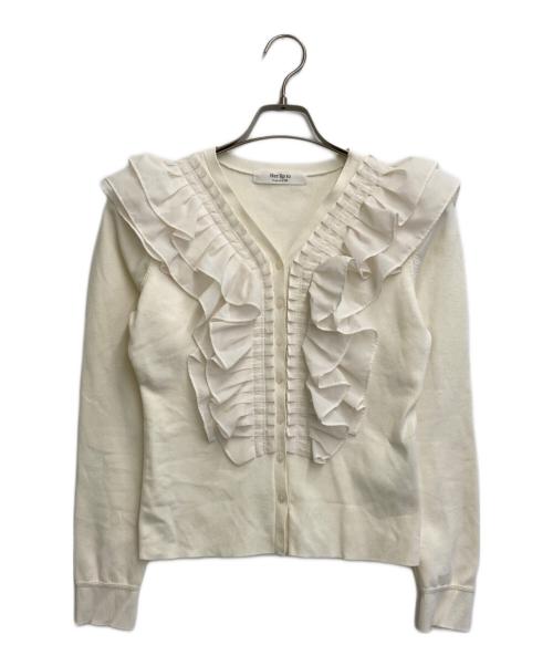 HER LIP TO（ハーリップトゥ）Her lip to (ハーリップトゥ) Ruffle Pleated Knit Cardigan アイボリー サイズ:SIZE Mの古着・服飾アイテム