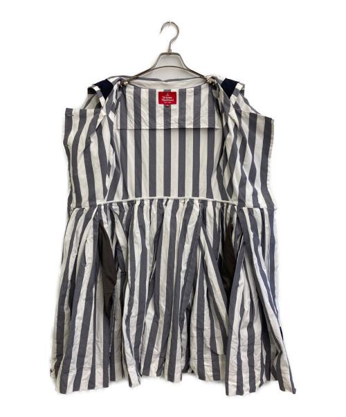 Vivienne Westwood RED LABEL（ヴィヴィアンウエストウッドレッドレーベル）Vivienne Westwood RED LABEL (ヴィヴィアンウエストウッドレッドレーベル) マリンストライプドレス グレー×ホワイト サイズ:SIZE 00の古着・服飾アイテム