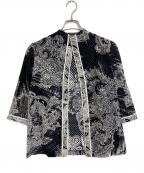 LEONARD FASHIONレオナールファッション）の古着「レースカーディガン」｜ブラック