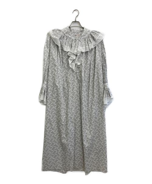 LULU vintage（ルル ヴィンテージ）lulu vintage (ルル ヴィンテージ) レースラッフルドレス グレー サイズ:SIZE Freeの古着・服飾アイテム
