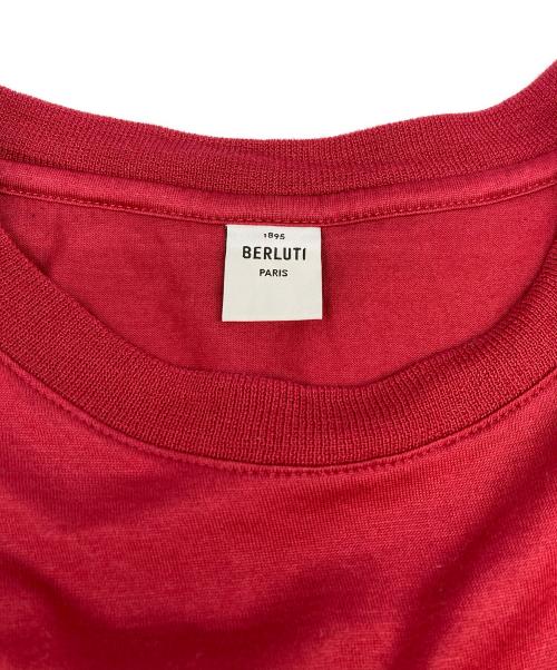 Berluti（ベルルッティ）Berluti (ベルルッティ) パネルボーダーポケットTシャツ レッド×ブラック サイズ:SIZE XSの古着・服飾アイテム
