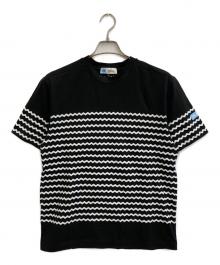 LORO PIANA×HIROSHI FUJIWARA（ロロピアーナ×ヒロシ フジワラ）の古着「コラボ ジグザグボーダーTシャツ」｜ブラック