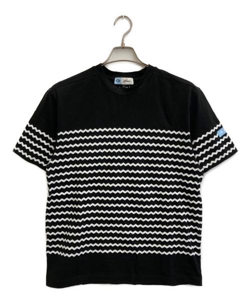 LORO PIANA（ロロピアーナ）LORO PIANA (ロロピアーナ) HIROSHI FUJIWARA (ヒロシ フジワラ) コラボ ジグザグボーダーTシャツ ブラック サイズ:SIZE Sの古着・服飾アイテム