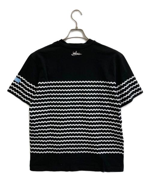 LORO PIANA（ロロピアーナ）LORO PIANA (ロロピアーナ) HIROSHI FUJIWARA (ヒロシ フジワラ) コラボ ジグザグボーダーTシャツ ブラック サイズ:SIZE Sの古着・服飾アイテム
