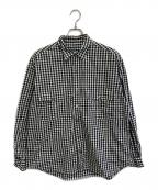Porter Classicポータークラシック）の古着「ROLL UP GINGHAM CHECK SHIRT」｜ホワイト×ブラック