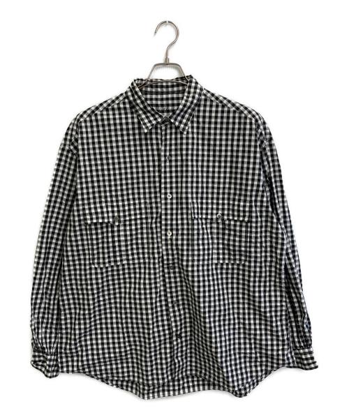 Porter Classic（ポータークラシック）Porter Classic (ポータークラシック) ROLL UP GINGHAM CHECK SHIRT ホワイト×ブラック サイズ:SIZE Lの古着・服飾アイテム