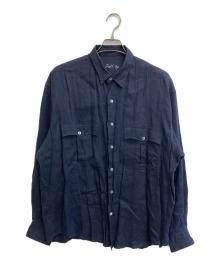 Porter Classic（ポータークラシック）の古着「ROLL UP LINEN SHIRT」｜ネイビー