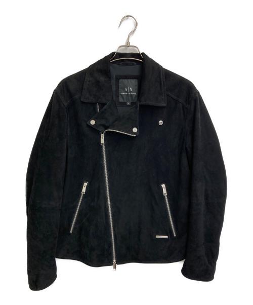ARMANI EXCHANGE（アルマーニ エクスチェンジ）ARMANI EXCHANGE (アルマーニ エクスチェンジ) ゴートスエードダブルライダースジャケット ブラック サイズ:SIZE Mの古着・服飾アイテム