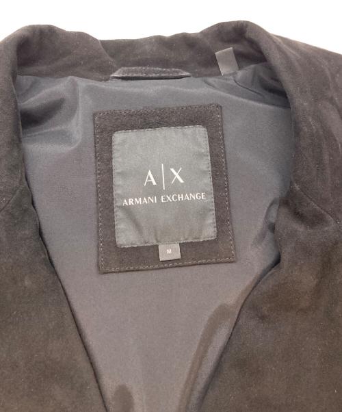 ARMANI EXCHANGE（アルマーニ エクスチェンジ）ARMANI EXCHANGE (アルマーニ エクスチェンジ) ゴートスエードダブルライダースジャケット ブラック サイズ:SIZE Mの古着・服飾アイテム