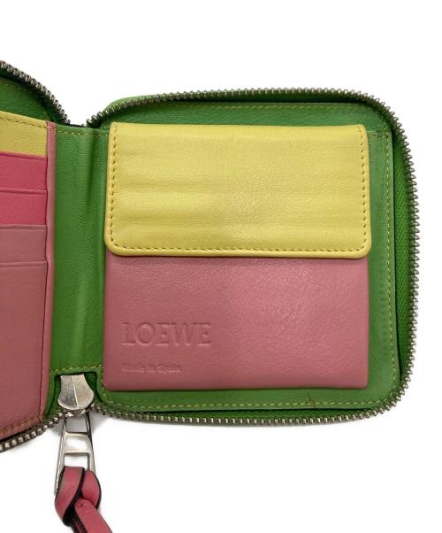 LOEWE（ロエベ）LOEWE (ロエベ) ラウンドファスナー2つ折り財布 ブラウン×グリーンの古着・服飾アイテム