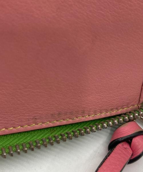 LOEWE（ロエベ）LOEWE (ロエベ) ラウンドファスナー2つ折り財布 ブラウン×グリーンの古着・服飾アイテム