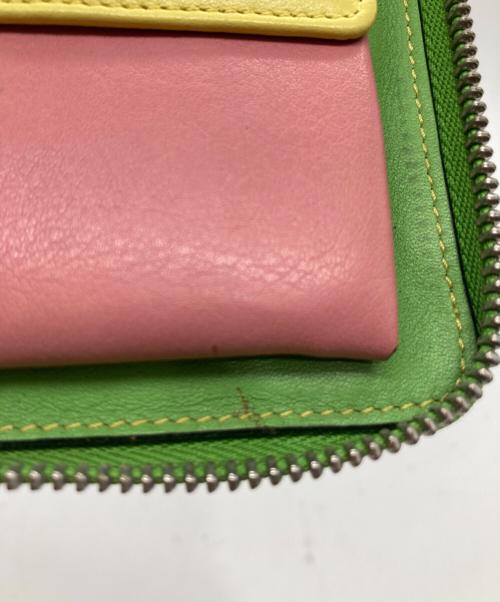 LOEWE（ロエベ）LOEWE (ロエベ) ラウンドファスナー2つ折り財布 ブラウン×グリーンの古着・服飾アイテム