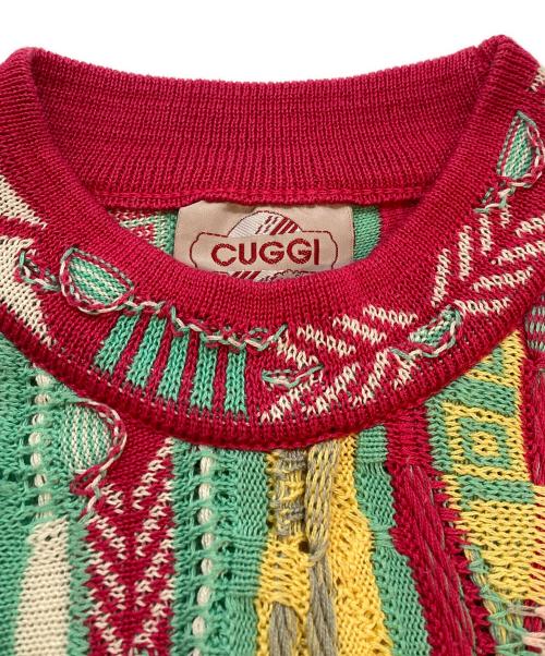 CUGGI（クージー）CUGGI (クージー) 3Dニット ピンク×グリーン サイズ:SIZE Sの古着・服飾アイテム