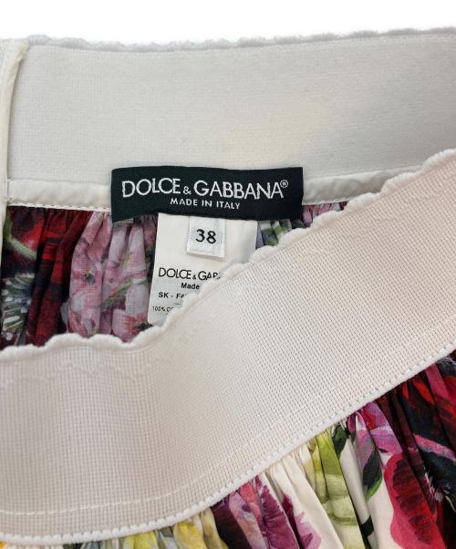 DOLCE & GABBANA（ドルチェ＆ガッバーナ）DOLCE & GABBANA (ドルチェ＆ガッバーナ) フラワープリントスカート ホワイト×マルチカラー サイズ:SIZE 38の古着・服飾アイテム