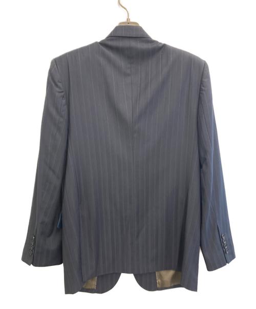 BARNEYS NEWYORK（バーニーズ・ニューヨーク）BARNEYS NEWYORK (バーニーズ・ニューヨーク) ERMENEGILDO ZEGNA (エルメネジルド・ゼニア) ストライプセットアップスーツ ネイビー サイズ:52の古着・服飾アイテム