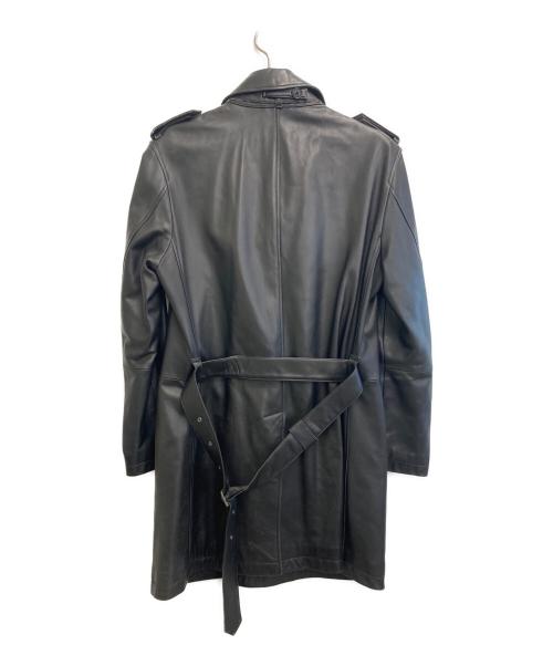 BURBERRY BLACK LABEL（バーバリーブラックレーベル）BURBERRY BLACK LABEL (バーバリーブラックレーベル) ラムレザートレンチコート ブラック サイズ:Mの古着・服飾アイテム