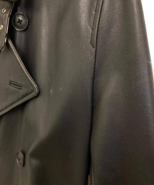 BURBERRY BLACK LABEL（バーバリーブラックレーベル）BURBERRY BLACK LABEL (バーバリーブラックレーベル) ラムレザートレンチコート ブラック サイズ:Mの古着・服飾アイテム