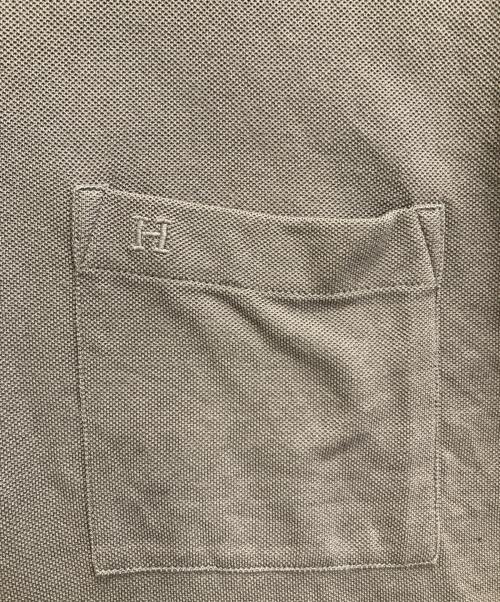 HERMES（エルメス）HERMES (エルメス) H刺繍ポケット付ポロシャツ グレー サイズ:Lの古着・服飾アイテム