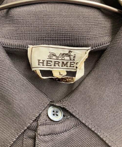 HERMES（エルメス）HERMES (エルメス) H刺繍ポケット付ポロシャツ グレー サイズ:Lの古着・服飾アイテム