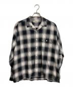 SEDAN ALL-PURPOSEセダンオールパーパス）の古着「Ombre Plaid Open Collar Shirt」｜ホワイト×ブラック