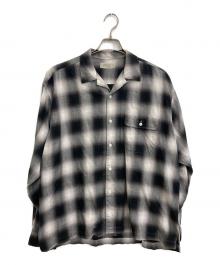 SEDAN ALL-PURPOSE（セダンオールパーパス）の古着「Ombre Plaid Open Collar Shirt」｜ホワイト×ブラック