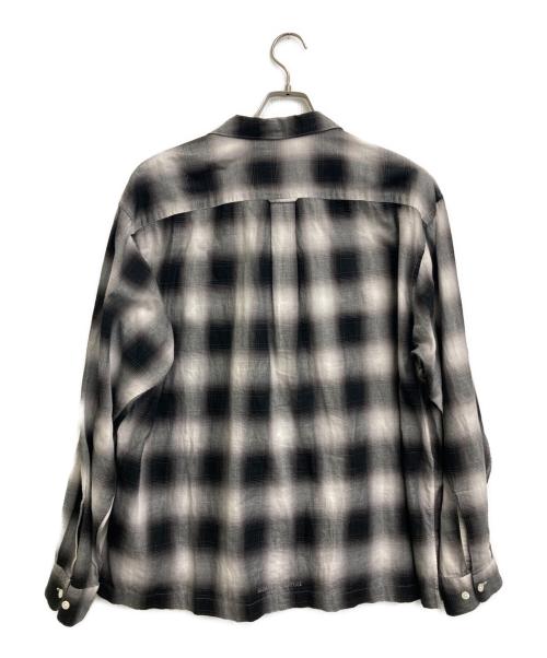 SEDAN ALL-PURPOSE（セダンオールパーパス）SEDAN ALL-PURPOSE (セダンオールパーパス) Ombre Plaid Open Collar Shirt ホワイト×ブラック サイズ:Lの古着・服飾アイテム