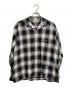 SEDAN ALL-PURPOSE（セダンオールパーパス）の古着「Ombre Plaid Open Collar Shirt」｜ホワイト×ブラック