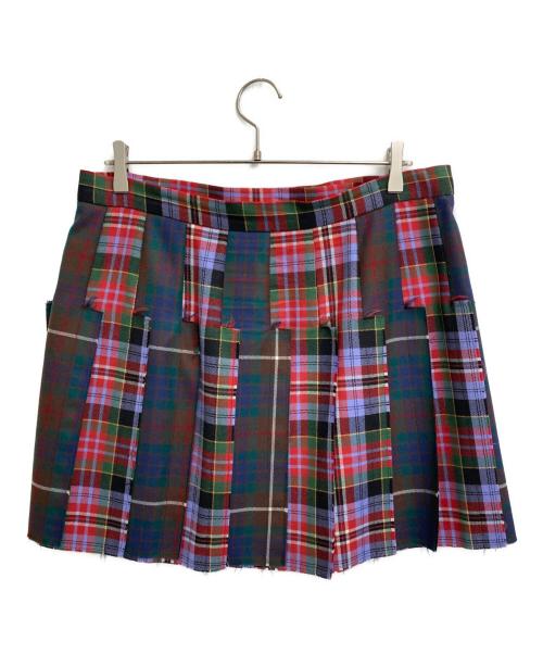 Vivienne Westwood（ヴィヴィアンウエストウッド）Vivienne Westwood (ヴィヴィアンウエストウッド) タータンチェックキルトスカート レッド×グリーン サイズ:48の古着・服飾アイテム