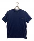 PRADAプラダ）の古着「ロゴテープポケットTシャツ」｜ネイビー