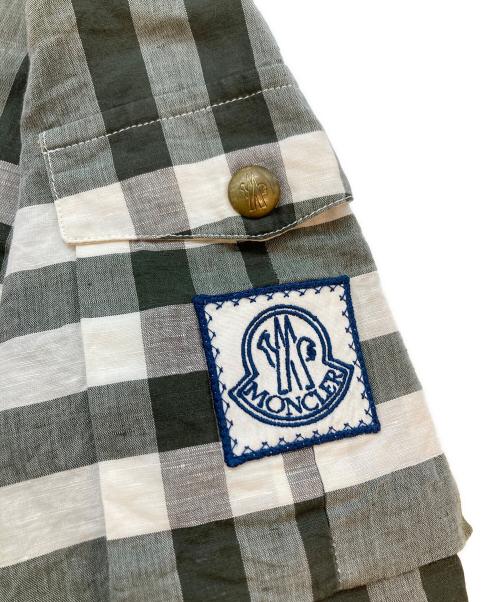 MONCLER GAMME BLEU（モンクレール ガム ブルー）MONCLER GAMME BLEU (モンクレール ガム ブルー) CAMICIA オープンカラーチェックシャツ ベージュ×オリーブ サイズ:SIZE 2の古着・服飾アイテム