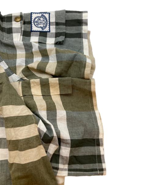 MONCLER GAMME BLEU（モンクレール ガム ブルー）MONCLER GAMME BLEU (モンクレール ガム ブルー) CAMICIA オープンカラーチェックシャツ ベージュ×オリーブ サイズ:SIZE 2の古着・服飾アイテム