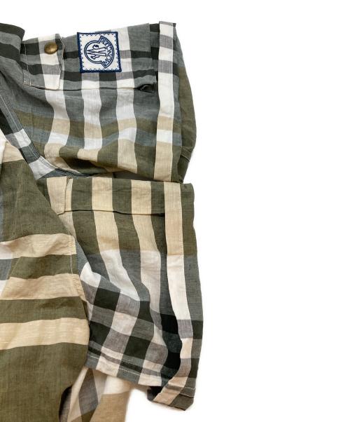 MONCLER GAMME BLEU（モンクレール ガム ブルー）MONCLER GAMME BLEU (モンクレール ガム ブルー) CAMICIA オープンカラーチェックシャツ ベージュ×オリーブ サイズ:SIZE 2の古着・服飾アイテム