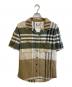 MONCLER GAMME BLEU（モンクレール ガム ブルー）の古着「CAMICIA オープンカラーチェックシャツ」｜ベージュ×オリーブ