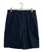 stussyステューシー）の古着「24SS volume pleated short stripe」｜ネイビー