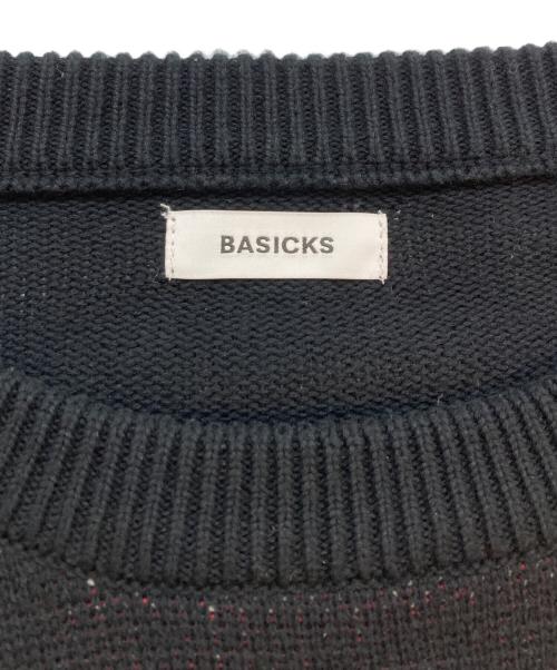 BASICKS（ベイシックス）basicks (ベイシックス) ハートロゴニット ブラック サイズ:SIZE Lの古着・服飾アイテム