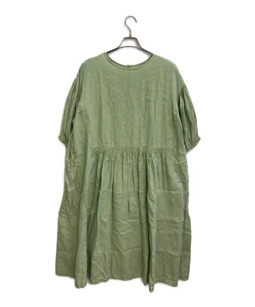 nest Robe（ネストローブ）nest Robe (ネストローブ) 先染めヘンプ 2WAYワンピース半袖ワンピース グリーン サイズ:SIZE Freeの古着・服飾アイテム