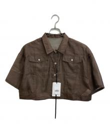 Ameri（アメリ）の古着「25SS DENIM LIKE PRINT SHIRT」｜ブラウン