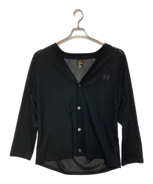 Needles（ニードルズ）Needles (ニードルズ) メッシュ Vネック カーディガン ブラック サイズ:Lの古着・服飾アイテム