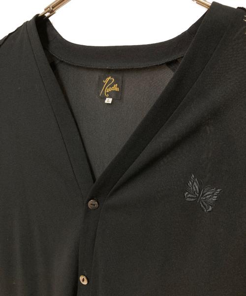 Needles（ニードルズ）Needles (ニードルズ) メッシュ Vネック カーディガン ブラック サイズ:Lの古着・服飾アイテム