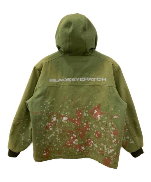 THE BLACK EYE PATCH（ブラックアイパッチ）THE BLACK EYE PATCH (ブラックアイパッチ) HOODED PAINTER JACKET グリーン サイズ:Lの古着・服飾アイテム
