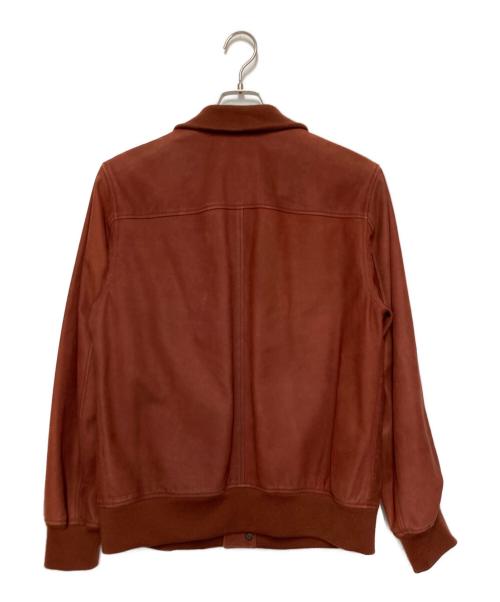 HERMES（エルメス）HERMES (エルメス) カウレザースタンドカラーブルゾン レッドブラウン系 サイズ:54の古着・服飾アイテム
